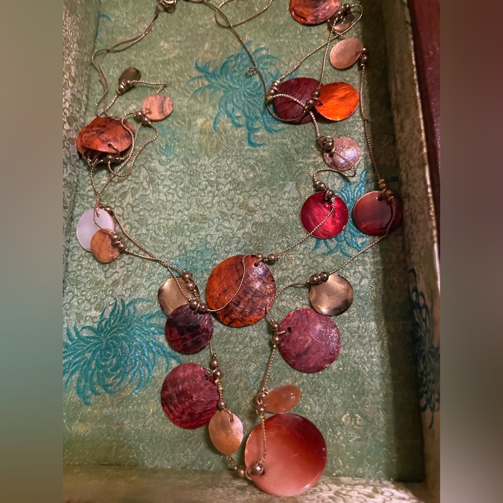 Layered Rainbow Shell COLORFUL Necklace